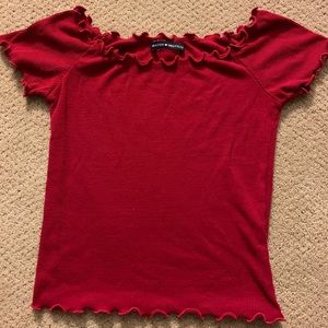Red brandy Melville off the shoulder top!